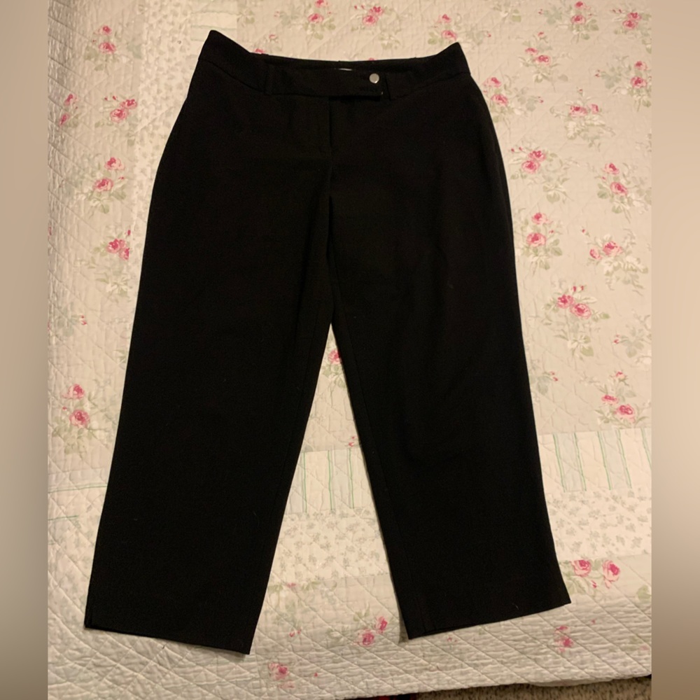 Calvin Klein slack capris with slit detail on ankle